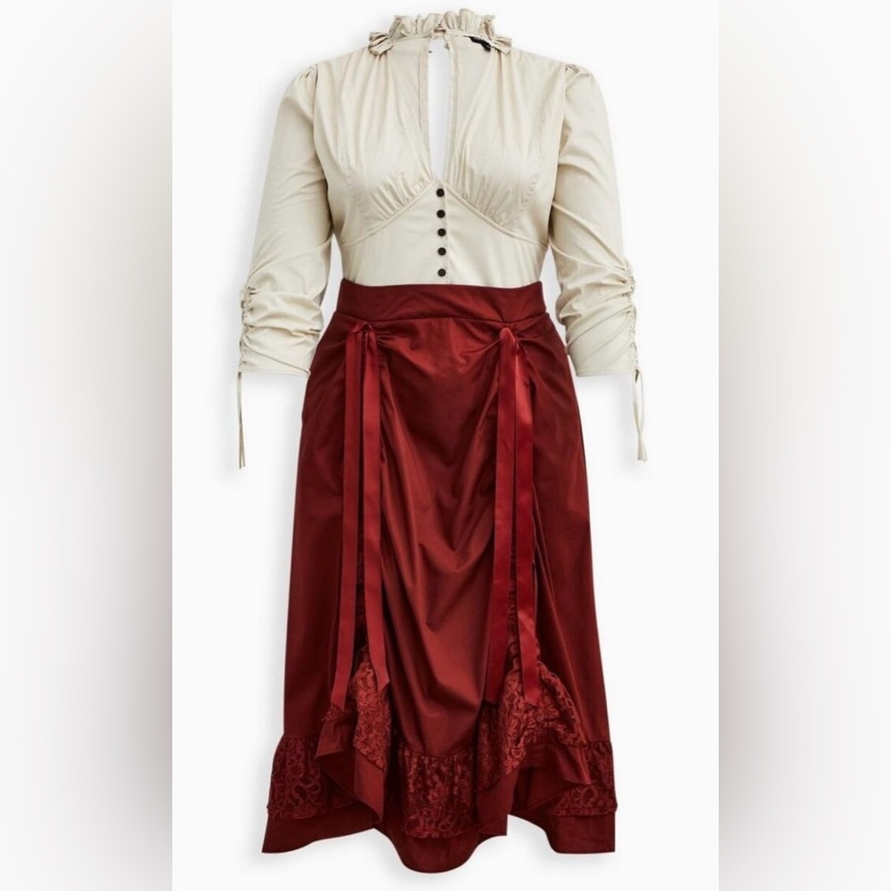 NWT Torrid Halloween Steampunk/Barmaid poplin cosplay dress size 3X - Picture 6 of 8